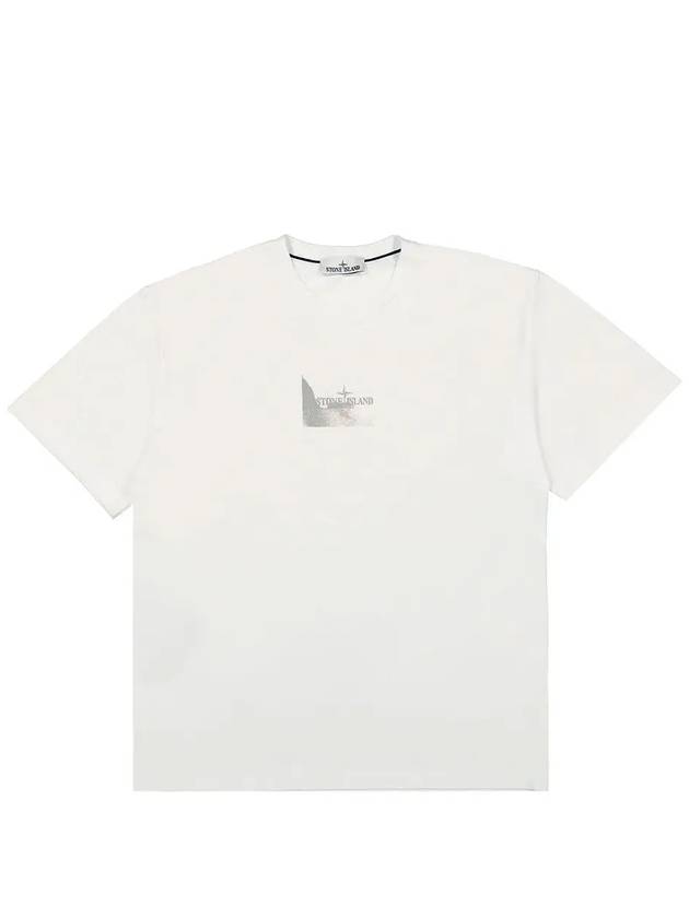 Logo Print Short Sleeve T-Shirt White - STONE ISLAND - BALAAN 3