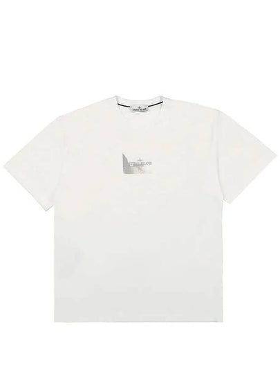 Logo Print Short Sleeve T-Shirt White - STONE ISLAND - BALAAN 2