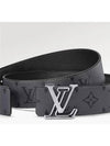 Men's LV Line 40MM Reversible Leather Belt Black Grey - LOUIS VUITTON - BALAAN 4