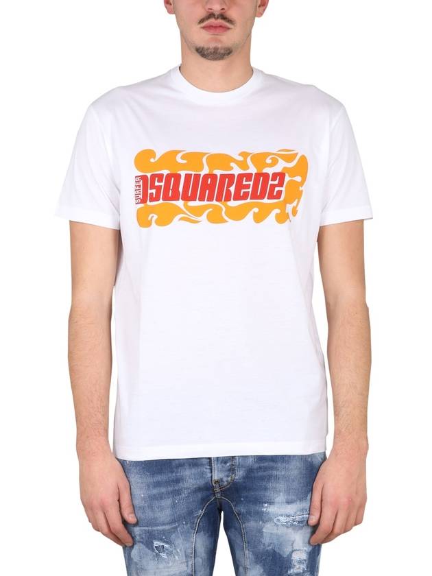 logo print short sleeve t-shirt white - DSQUARED2 - BALAAN 2