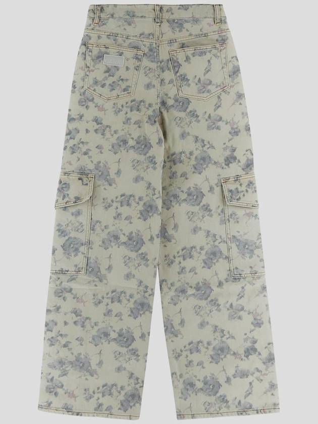 Floral Print Angi Straight Jeans Tofu - GANNI - BALAAN 3