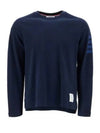 4 Bar Crewneck Cotton Long Sleeve T-Shirt Navy - THOM BROWNE - BALAAN 2