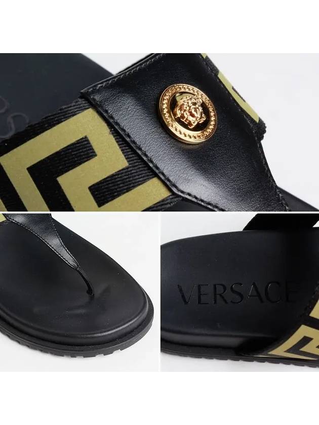 Medusa Greca Flip Flops Black - VERSACE - BALAAN.