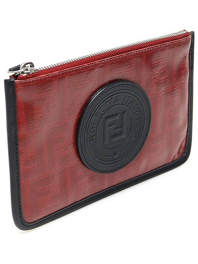 7N0089 Red FF Logo Juca Coated Canvas Small Zipper Pouch - GIVENCHY - BALAAN 2