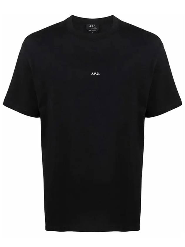 Men's Kyle Logo Print Cotton Jersey Short Sleeve T-Shirt  Black - A.P.C. - BALAAN 3