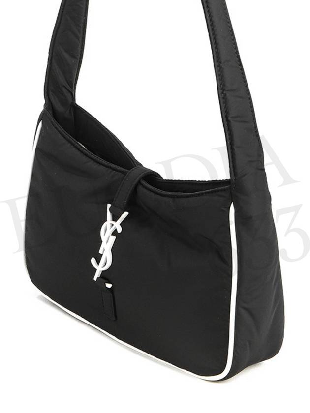 5 A 7 Regenerated Nylon Shoulder Bag White Black - SAINT LAURENT - BALAAN 4