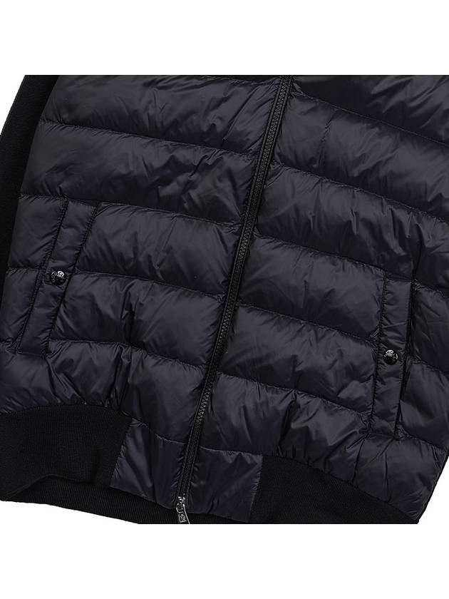 Logo Patch Padded Wool Hooded Jacket Black - MONCLER - BALAAN 8