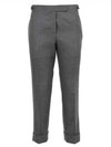 Cropped Tailored Twill Wool Skinny Straight Pants Grey - THOM BROWNE - BALAAN 2