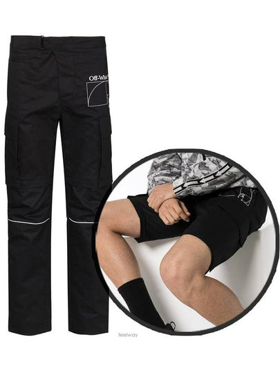 Logo Zipper Cargo Straight Pants Black - OFF WHITE - BALAAN 2