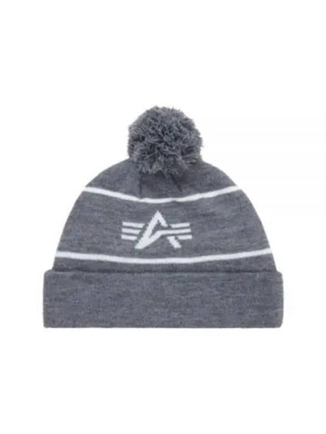 ESSENTIAL POM BEANIE UHE52500C1 MEDIUM CHARCOAL HEATHER foam - ALPHA INDUSTRIES - BALAAN 1