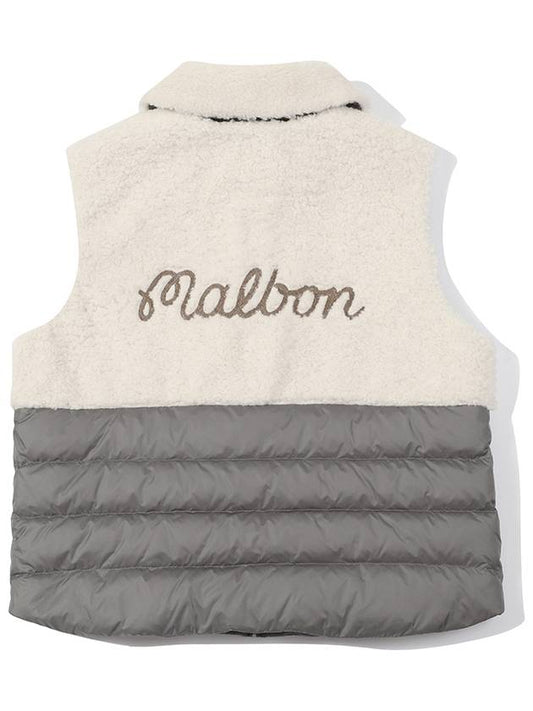 Fleece Hybrid Down Vest KHAKI WOMAN - MALBON GOLF - BALAAN 2