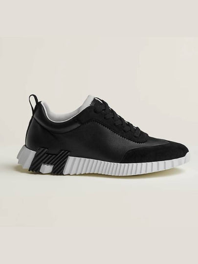 Bouncing Leather Low Top Sneakers Noir - HERMES - BALAAN 2