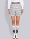 Gingham Stripe Trim High Waisted Shorts Medium Grey - THOM BROWNE - BALAAN 2