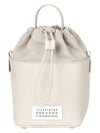 5AC Number Logo Texture Leather Bucket Bag Grey - MAISON MARGIELA - BALAAN 2