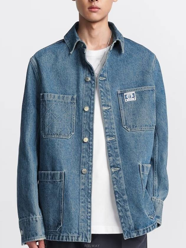 Charm Overshirt Cotton Twill Denim Jacket Blue - DIOR - BALAAN 2