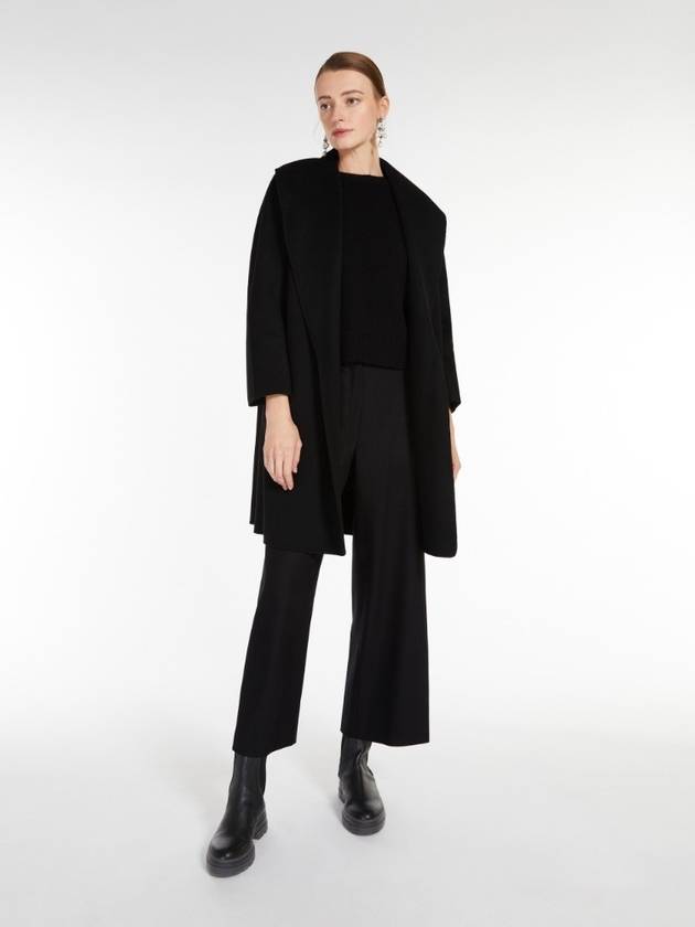 Women's Messi Robe Wool Single Coat Black - S MAX MARA - BALAAN 3