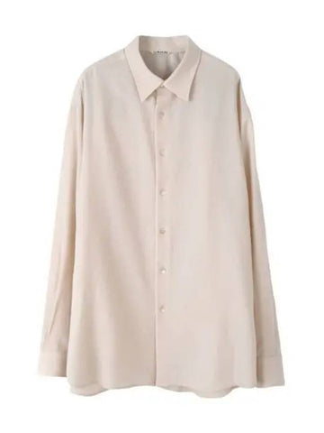 AIRY WOOL VIYELLA SHIRT A23AS03VT IVORYWHITE Long Sleeve - AURALEE - BALAAN 1