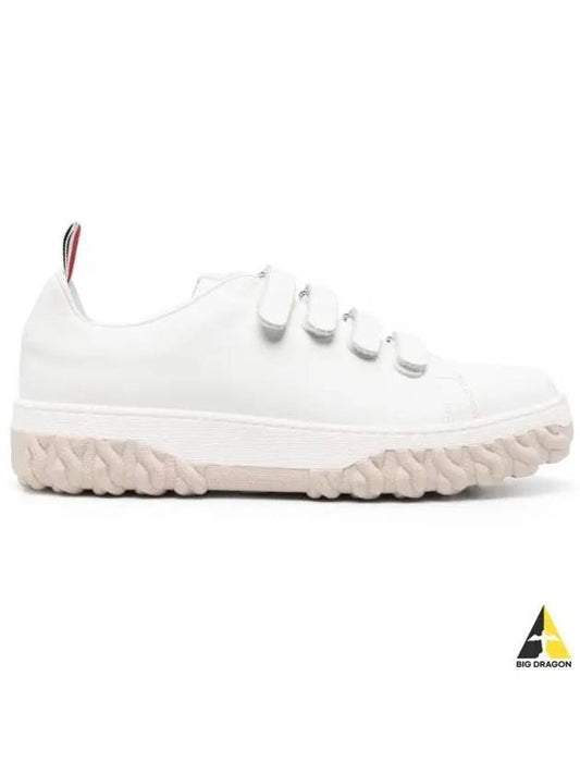 Vitello Calf Court Low Top Sneakers White - THOM BROWNE - BALAAN 2