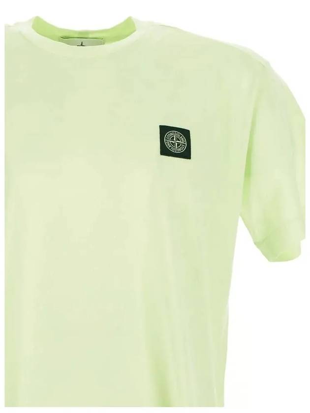 Logo Patch Cotton Short Sleeve T-Shirt Light Green - STONE ISLAND - BALAAN 5