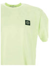 Logo Patch Cotton Short Sleeve T-Shirt Light Green - STONE ISLAND - BALAAN 5