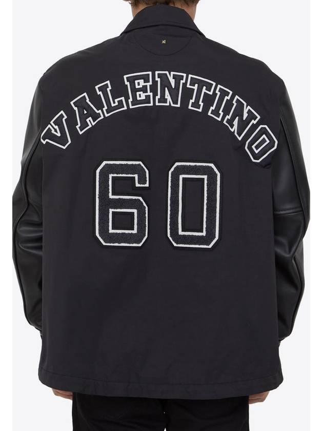 V Logo Nylon Bomber Jacket Black - VALENTINO - BALAAN 5