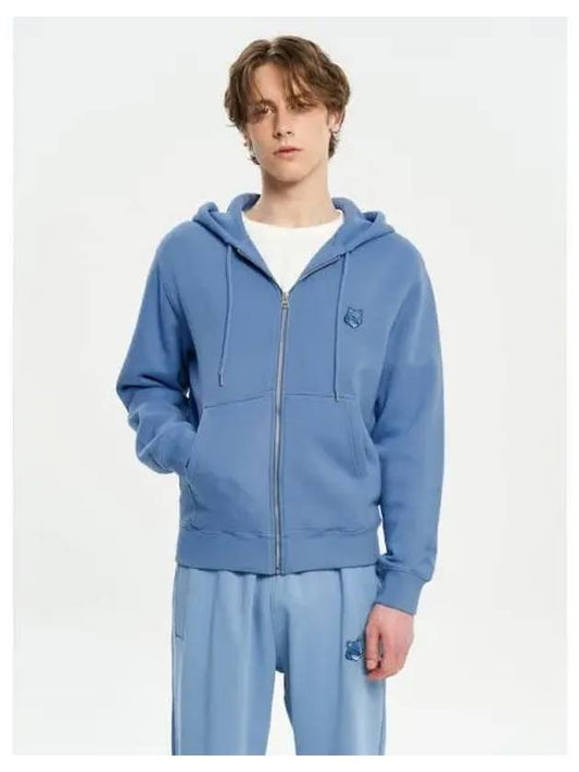 Men s Bold Foxhead Patch Comfort Zip Up Hooded Sweatshirt Hoodie Hampton Blue Domestic Product - MAISON KITSUNE - BALAAN 1