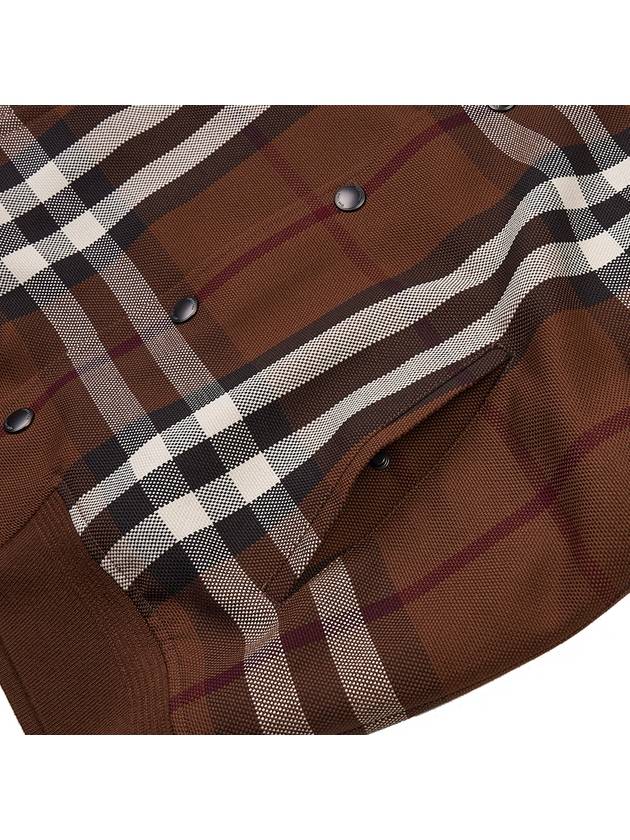 Check Wool Cotton Bomber Jacket Brown - BURBERRY - BALAAN 7