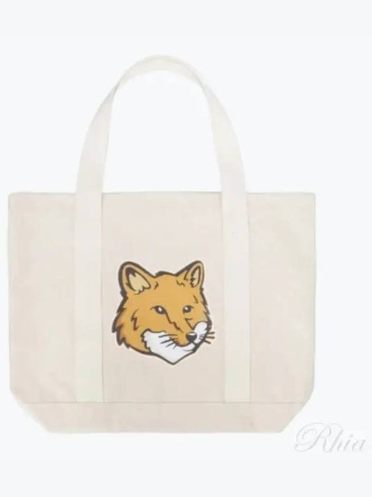 Fox Head Print Tote Bag Ecru - MAISON KITSUNE - BALAAN 2