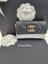 CHANEL gold logo caviar card wallet black AP3978 B16267 94305 - CHANEL - BALAAN