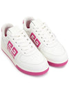 23 fw White Fuccia Leather G4 Low Top Sneakers BE0030E1L9126 B0480428591 - GIVENCHY - BALAAN.