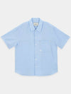 Convertible Collar Stripe Shirt Sky Blue - KINETO - BALAAN 3