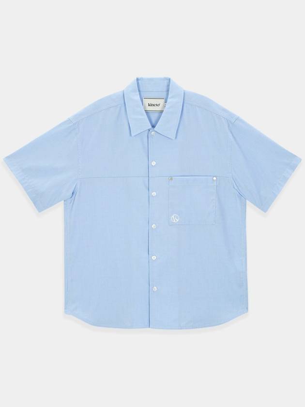 Convertible Collar Stripe ShirtSky Blue - KINETO - BALAAN 3