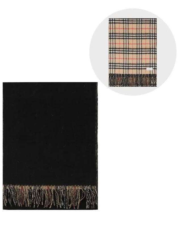 Check Cashmere Scarf Black - BURBERRY - BALAAN 3