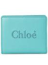 Sense Soft Leather Half Wallet Blue - CHLOE - BALAAN 2