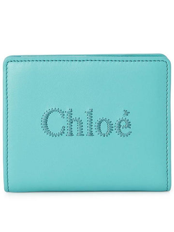 Sense Soft Leather Half Wallet Blue - CHLOE - BALAAN 1