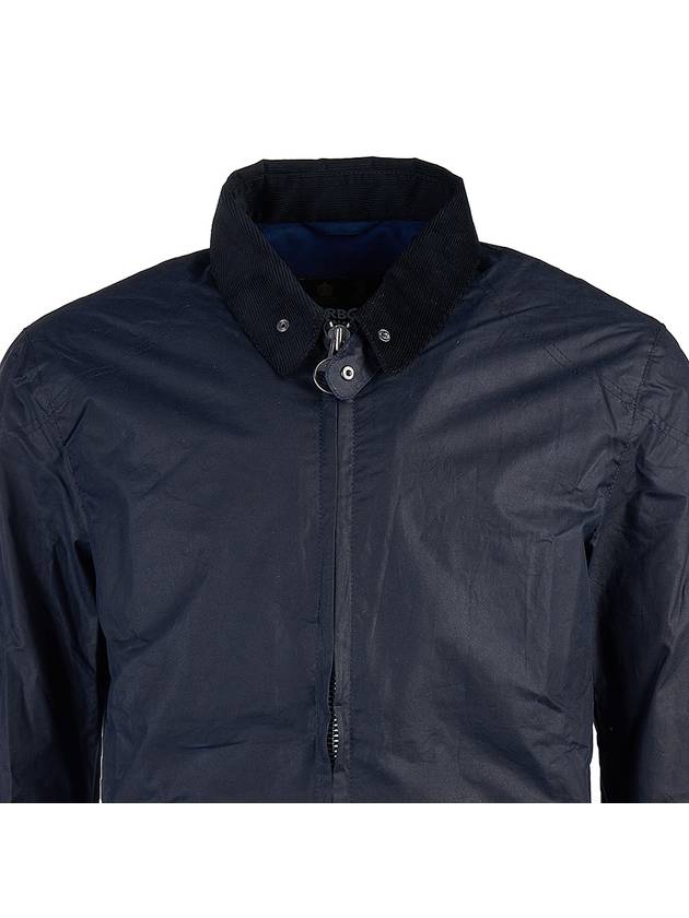 Edmound Wax Jacket Navy - BARBOUR - BALAAN 5