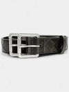 Intrecciato Double Buckle Leather Belt Dark Brown - BOTTEGA VENETA - BALAAN 7