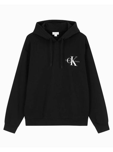 Jeans Monogram Logo Relaxed Fit Hoodie Black - CALVIN KLEIN - BALAAN 1