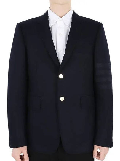 Men's Diagonal Armband Cashmere Flannel Classic Jacket Navy - THOM BROWNE - BALAAN 2