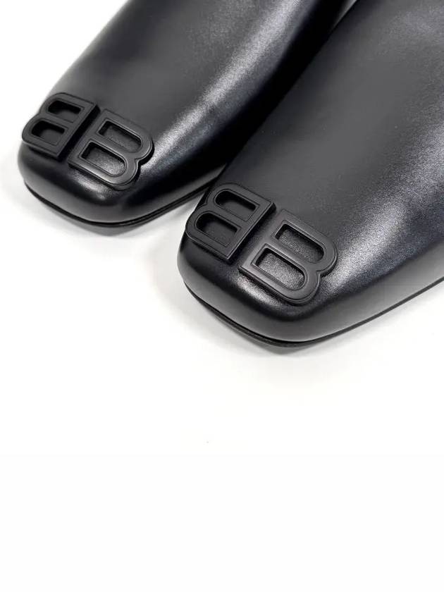 BB Logo Cozy Leather Slippers Black - BALENCIAGA - BALAAN 8