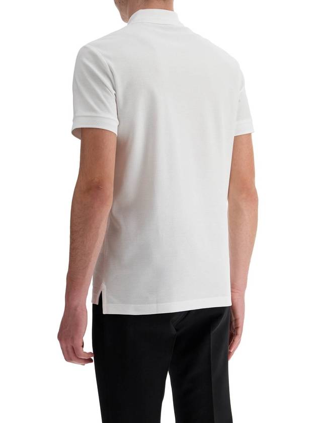 white cotton polo with embroidered logo - BURBERRY - BALAAN 3