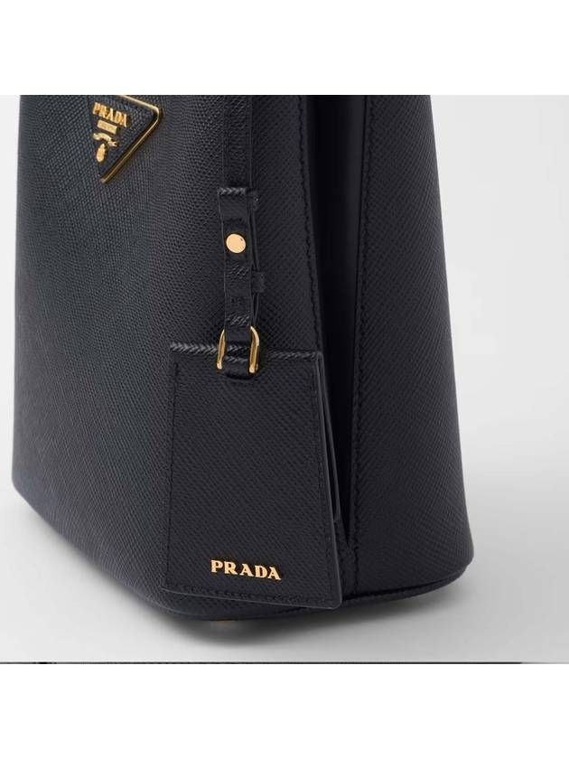 Pannier Saffiano Leather Medium Tote Bag Black - PRADA - BALAAN 5