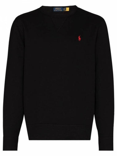 Embroidered Logo Pony Crew Neck Sweatshirt Black - POLO RALPH LAUREN - BALAAN 1