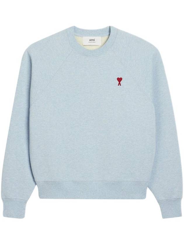 Cotton Heart Logo Sweatshirt Blue - AMI - BALAAN 1