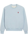 Cotton Heart Logo Sweatshirt Blue - AMI - BALAAN 1