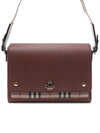 Leather and Vintage Check Note Crossbody Bag Tan - BURBERRY - BALAAN 2