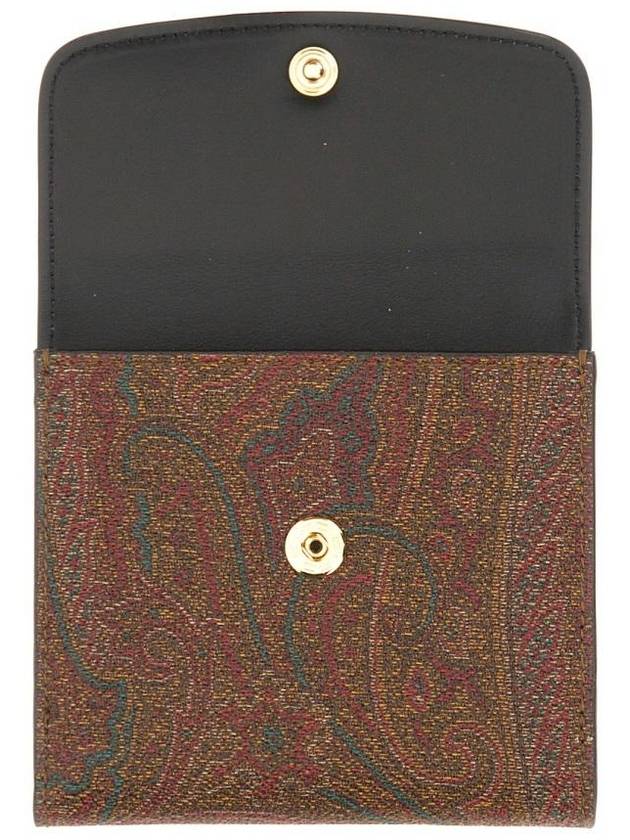 Paisley Print Card Wallet Brown Black - ETRO - BALAAN 4