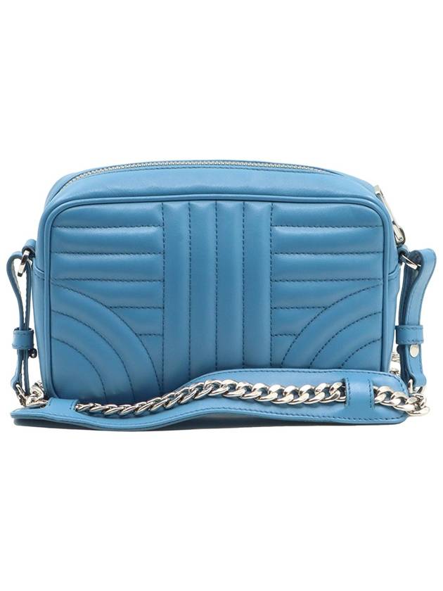 MARE Blue Soft Calfskin Silver Plated Diagram Mini Chain Cross Bag 1BH084 - PRADA - BALAAN 3