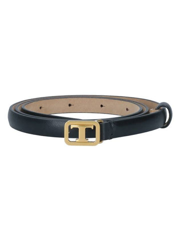 T Logo Leather Belt Black - TOD'S - BALAAN 1