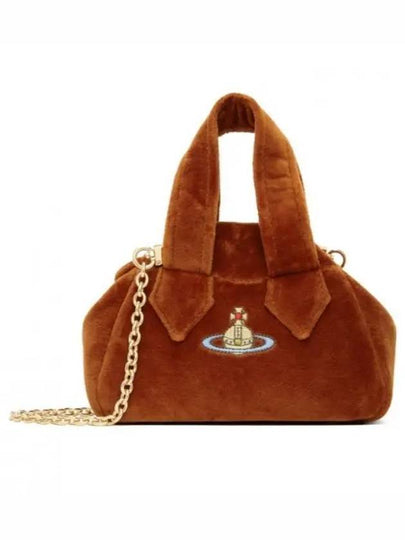 Yasmine Velvet Archive Tote Bag Brown - VIVIENNE WESTWOOD - BALAAN 2